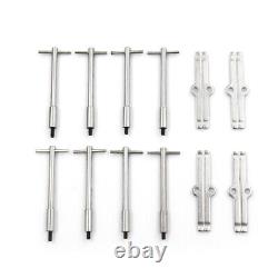 For Chevy Chrome Tall T-Bar Valve Cover Hold Down Kit SBC 283 327 350 Bolts Tabs