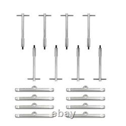 For Chevy Chrome Tall T-Bar Valve Cover Hold Down Kit SBC 283 327 350 Bolts Tabs
