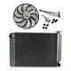 For Chevy Sbc/bbc Gm 2 Rows 29 Radiator & 16 Chrome Electric Curved Blade Fan