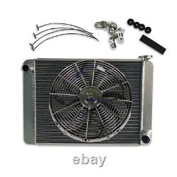 For Chevy SBC/BBC GM 2 Rows 29 Radiator & 16 Chrome Electric Curved Blade Fan