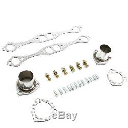 For Chevy SBC Small Block V8 265-400 S. Steel Fenderwell Header Manifold Exhaust