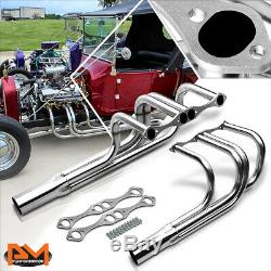 For Chevy SBC V8 265-400 T-Bucket Street Rod Stainless Exhaust Header Manifold