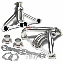 For Chevy Small Block Sbc 262-400 V8 Angle Plug Heads Stainless Manifold Header