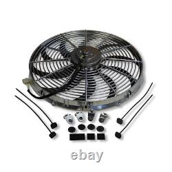 For SBC/BBC Chevy Radiator 29x19x2.2'' & 16 Chrome Electric Curved Blade Fan