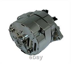 GM Olds Delco Style Chrome Alternator 110AMP 1-Wire Small Block Chevy Rebuilt