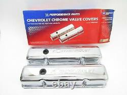 GM Performance Parts SMALL BLOCK CHEVY TALL CHROME VALVE COVERS #12341671 SBC