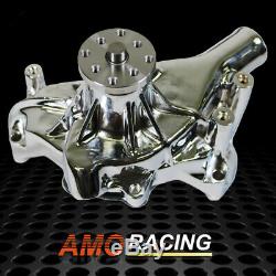 High Volume Long Water Chromed Pump Fit Small Block Chevy SBC 350 383