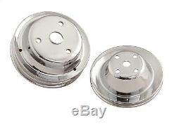 Mr. Gasket 4962 Chrome Plated Pulley Set SBC 1969-85 Long Water Pump