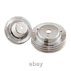 Mr Gasket 4963 Chrome Pulley Set, 1969-85 SBC