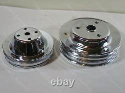 Mr. Gasket 4963 Chrome Pulley Set 1969-85 Small Block Chevy With Long Water Pump