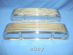 NOS 1960's JAPAN Chrome Aluminum Finned Valve Covers Chevy 327 350 Day 2