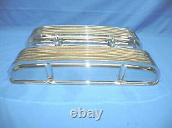 NOS 1960's JAPAN Chrome Aluminum Finned Valve Covers Chevy 327 350 Day 2