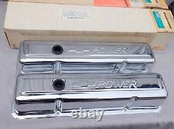 NOS Chevrolet Power Small Block Chevy Chrome Valve Covers 70's-80's Day 2 SWEET