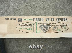 NOS Vintage 1967 Cal Custom Chrome Finned Valve Covers SBC Man Cave Display