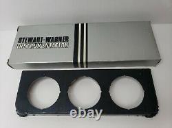 NOS Vintage Stewart Warner Chrome 3 Hole Under Dash Gauge Panel 2 1/8 811653-D