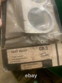 NOS Vintage Sun Guage Accessories Braket Kit Gb-3 Chrome Gasser Hot Rat Rod Drag