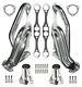 New 55-57 Chevy Chassis Headers For Rack & Pinion, Sbc 262-400, Chrome Plated, Tri5