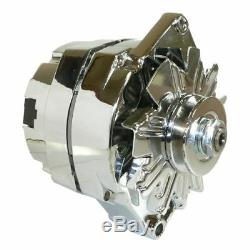 New Alternator Chrome Bbc Sbc Chevy 110 Amp 1 Wire High Output One Wire
