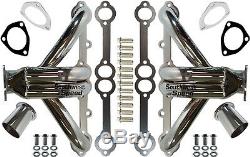 New Block Hugger Headers, Tight-fit, 1955-57 Chevy, Sbc 262-400, Chrome Plated, Tri-5