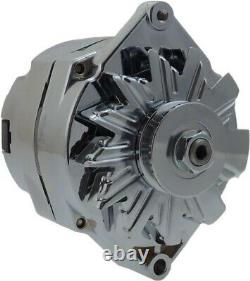 New Chrome One 1-wire 10si Alternator Sbc Bbc Chevy 1965-86 Gm 7127nse-120a-c