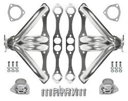 New Small Block Chevy Hugger Tight-fit Headers, Chrome Plated, Street Rod, Hot, Rat