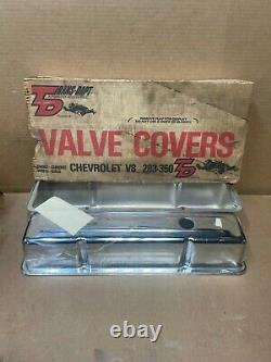Nos 1960's Vintage Day 2 Trans-dapt Chrome Tall Chevy Sbc Valve Covers Gm Rare