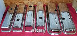 Old Gen 1 Small & Big Block Chevy Chrome Valve Covers SBC BBC Chevrolet Pair of