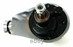 Power Steering Pump With Double Groove Pulley, Chrome Saginaw, Fits Chevy BBC SBC