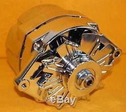 Pro Series Chevy Gm Olds Chrome 1 One 3 wire Alternator Sbc Bbc 100 Amp Buick