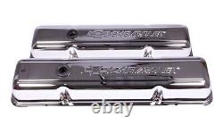 Proform 141-102 (Pair) Valve Cover Chrome Steel Short for Small Block Chevy