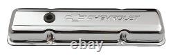 Proform 141 102 Sbc Chrome Bowtie Valve Cover Short With Baffle