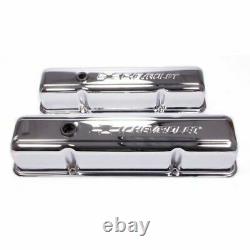 Proform 141-103 Engine Valve Covers Stamped Steel Tall Chrome Fits SB Chevy NEW
