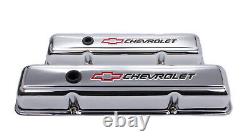 Proform 141-899 (Pair) Valve Cover Chrome Steel Short for Small Block Chevy