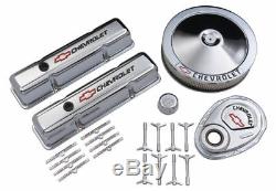 Proform 141-900 Engine Dress Up Kit Chrome withLogo Fits Small Block Chevy