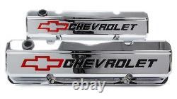 Proform 141-930 (Pair) Valve Cover Chrome Aluminum Tall for Small Block Chevy