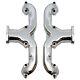 Rams Horn Exhaust Headers Small Block Chevrolet Chrome Gaskets-hardware-pair