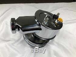 SBC BBC Chevy Chrome Saginaw Key way Style Power Steering Pump with2 Groove Pulley