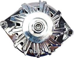 SBC BBC GM CHEVY Chrome 110 Amp Alternator with 1 Wire Setup 283 350 400 396 454