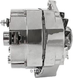 SBC BBC GM CHEVY Chrome 110 Amp Alternator with 1 Wire Setup 283 350 400 396 454