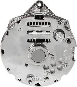 SBC BBC GM CHEVY Chrome 110 Amp Alternator with 1 Wire Setup 283 350 400 396 454