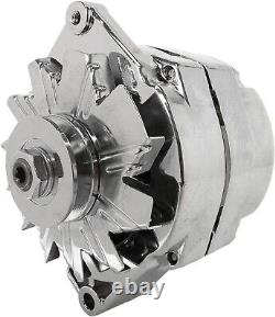 SBC BBC GM CHEVY Chrome 110 Amp Alternator with 1 Wire Setup 283 350 400 396 454