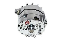 SBC BBC GM CHEVY Chrome 110 Amp Alternator with 1 Wire Setup 305 350 383 400 454