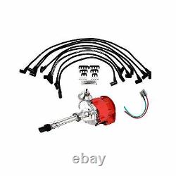SBC Chevy 283 329 350 383 HEI Distributor Red Super Cap 8mm SPARK PLUG WIRES