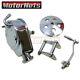Sbc Chevy Chrome Saginaw Power Steering Pump Brackets Aluminum Pulley 1 Groove