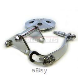 SBC Chevy Chrome Saginaw Power Steering Pump Brackets Aluminum Pulley 1 Groove