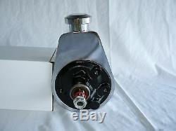 SBC Chevy Chrome Saginaw Style Power Steering Pump Bolt On Pulley A-Can Style