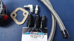 SBC Chevy Mechanical fuel pump kit High Volume with fittings & S. S. Braided Hose