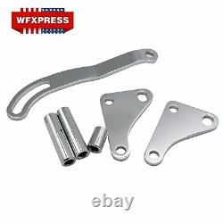 SBC Chrome Power Steering Pump Bracket & Pulley Kit For Small Chevy 350 400 305