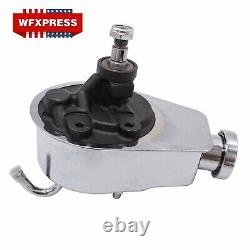 SBC Chrome Power Steering Pump Bracket & Pulley Kit For Small Chevy 350 400 305