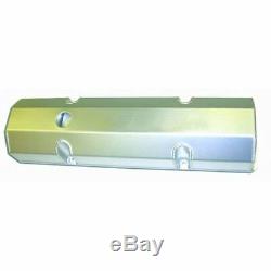 SBC FABRICATED TALL CHROME VALVE COVERS (PAIR) w HOLES S/B CHEVY 283 305 327 350